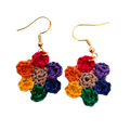 Rainbow Flower Crochet Earring