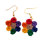 Rainbow Flower Crochet Earring