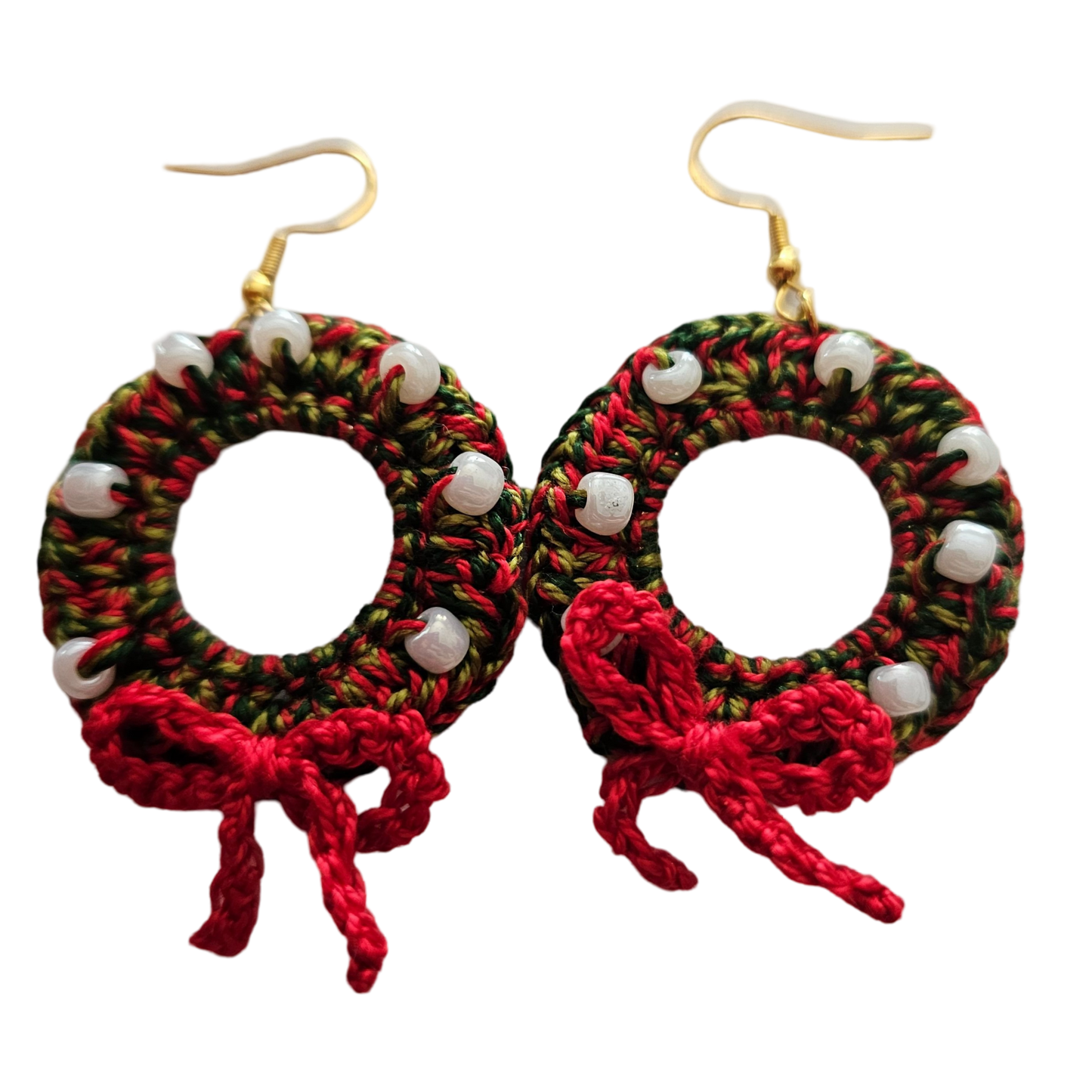 Christmas Wreath Crochet Earring