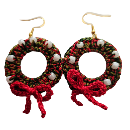 Christmas Wreath Crochet Earring