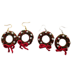 Christmas Crochet Earrings - Wreath