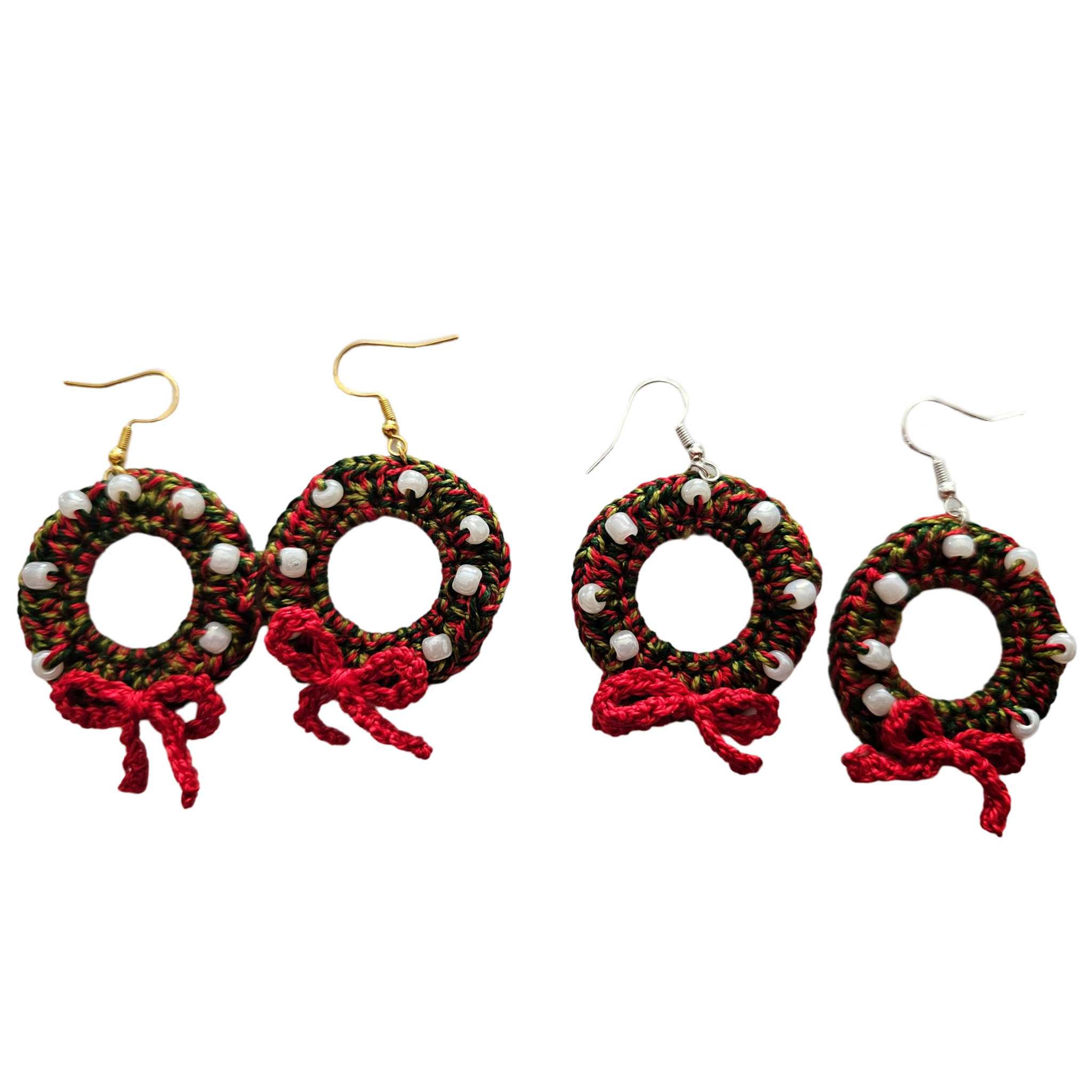 Christmas Crochet Earrings - Wreath
