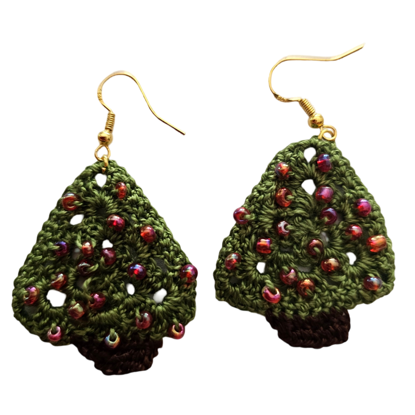 Christmas Tree Crochet Earring