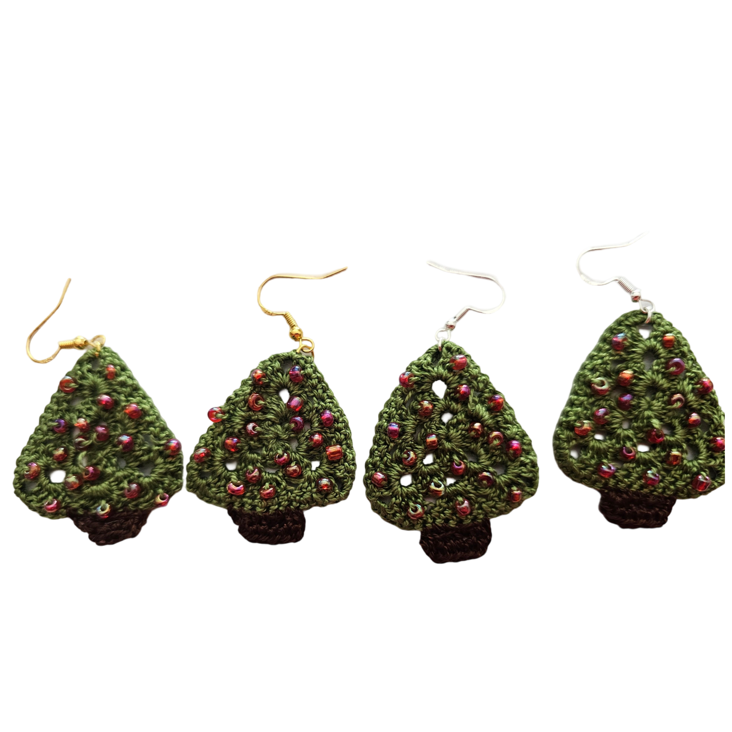 Christmas Tree Crochet Earring