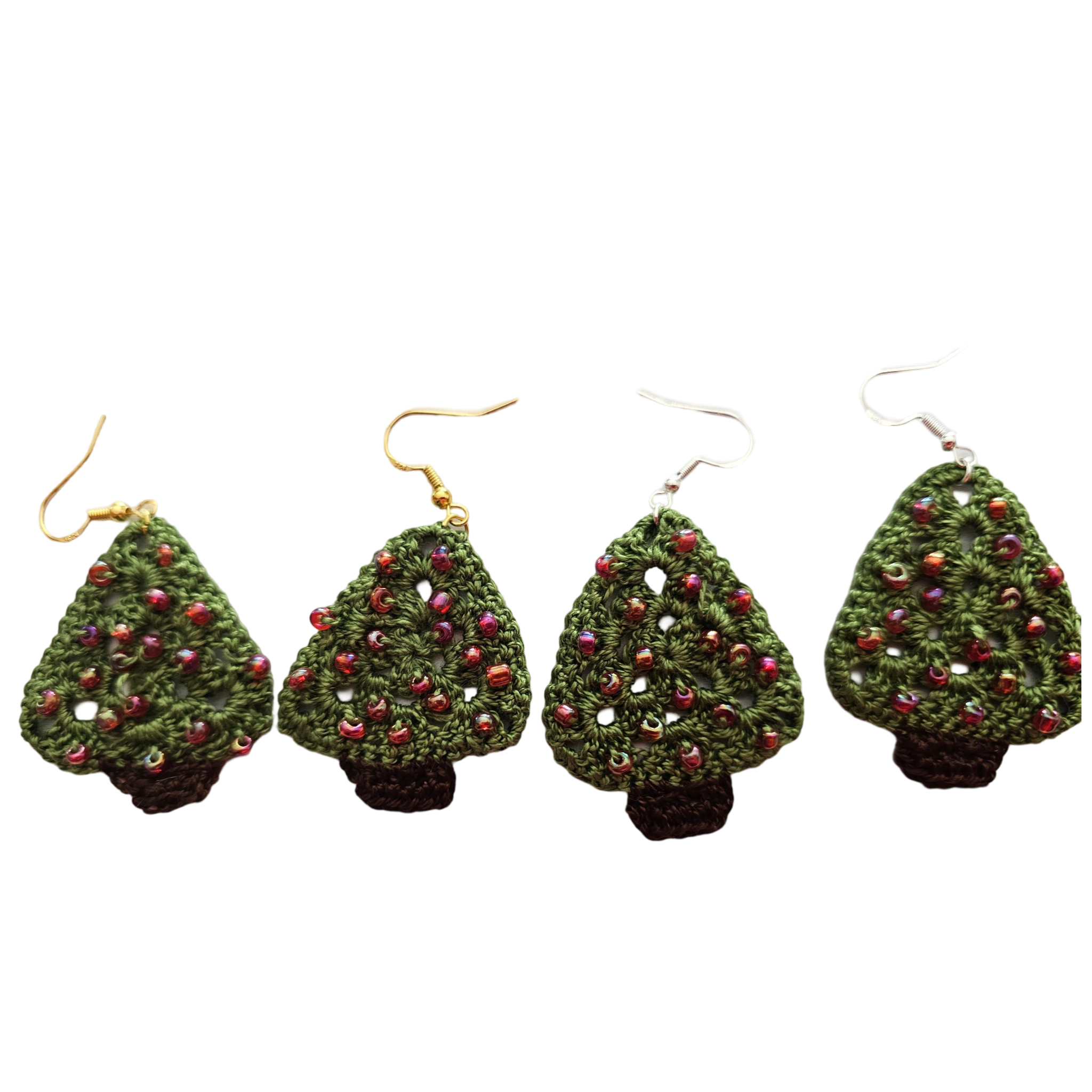 Christmas Crochet Earrings - Trees
