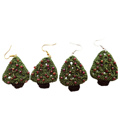 Christmas Crochet Earrings - Trees