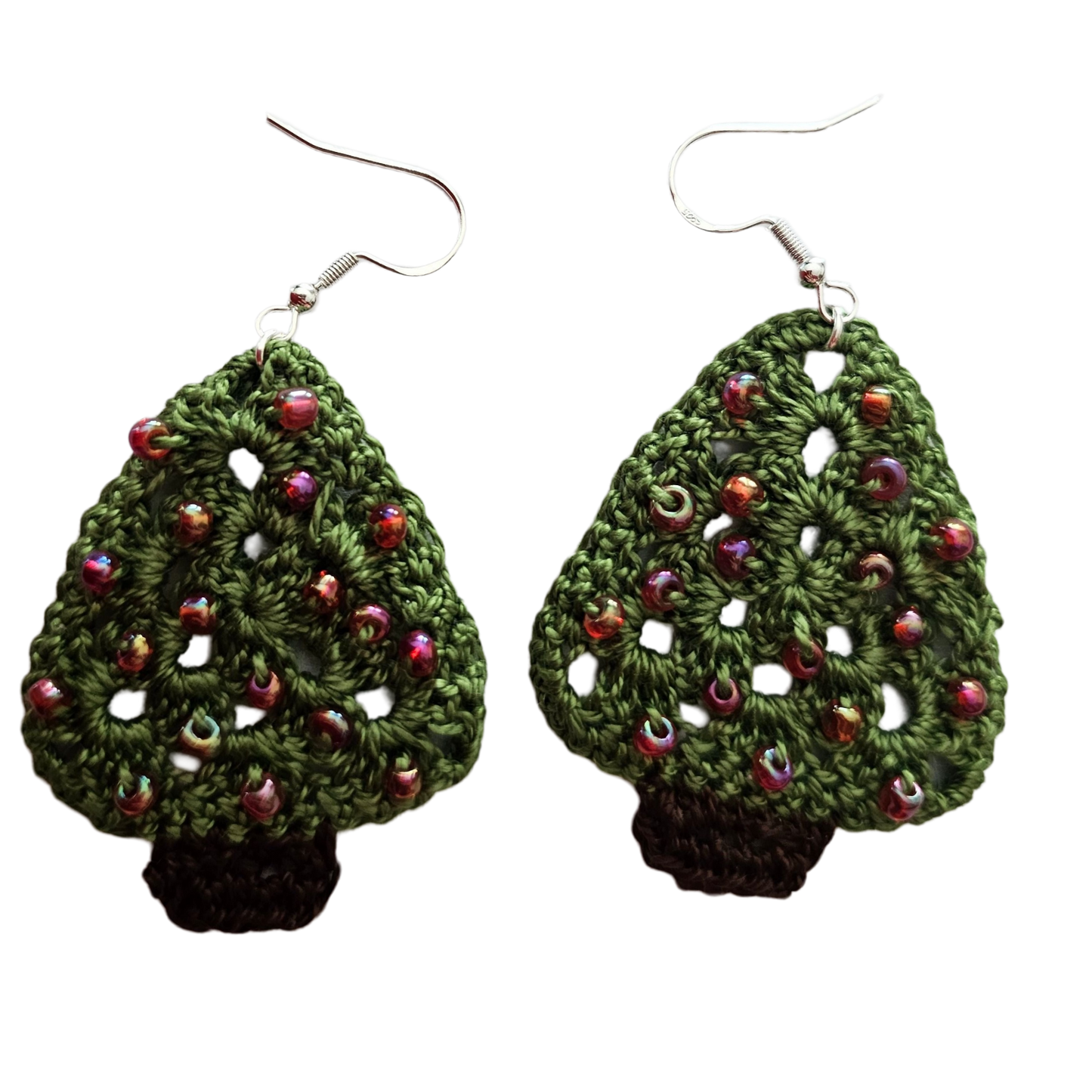 Christmas Tree Crochet Earring