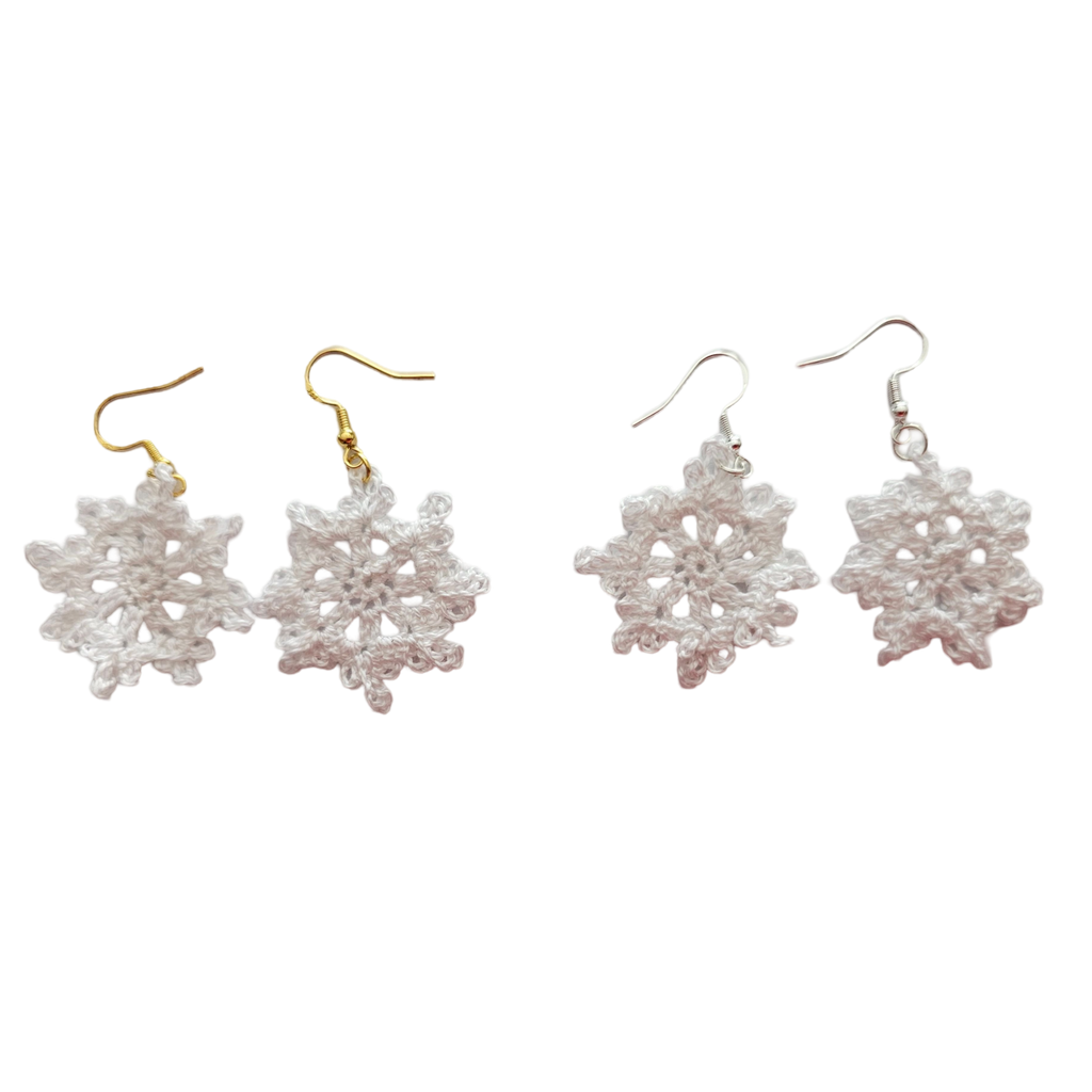 Christmas Crochet Earrings -Snowflakes