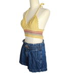 Crochet Top - Yellow Lace Side View