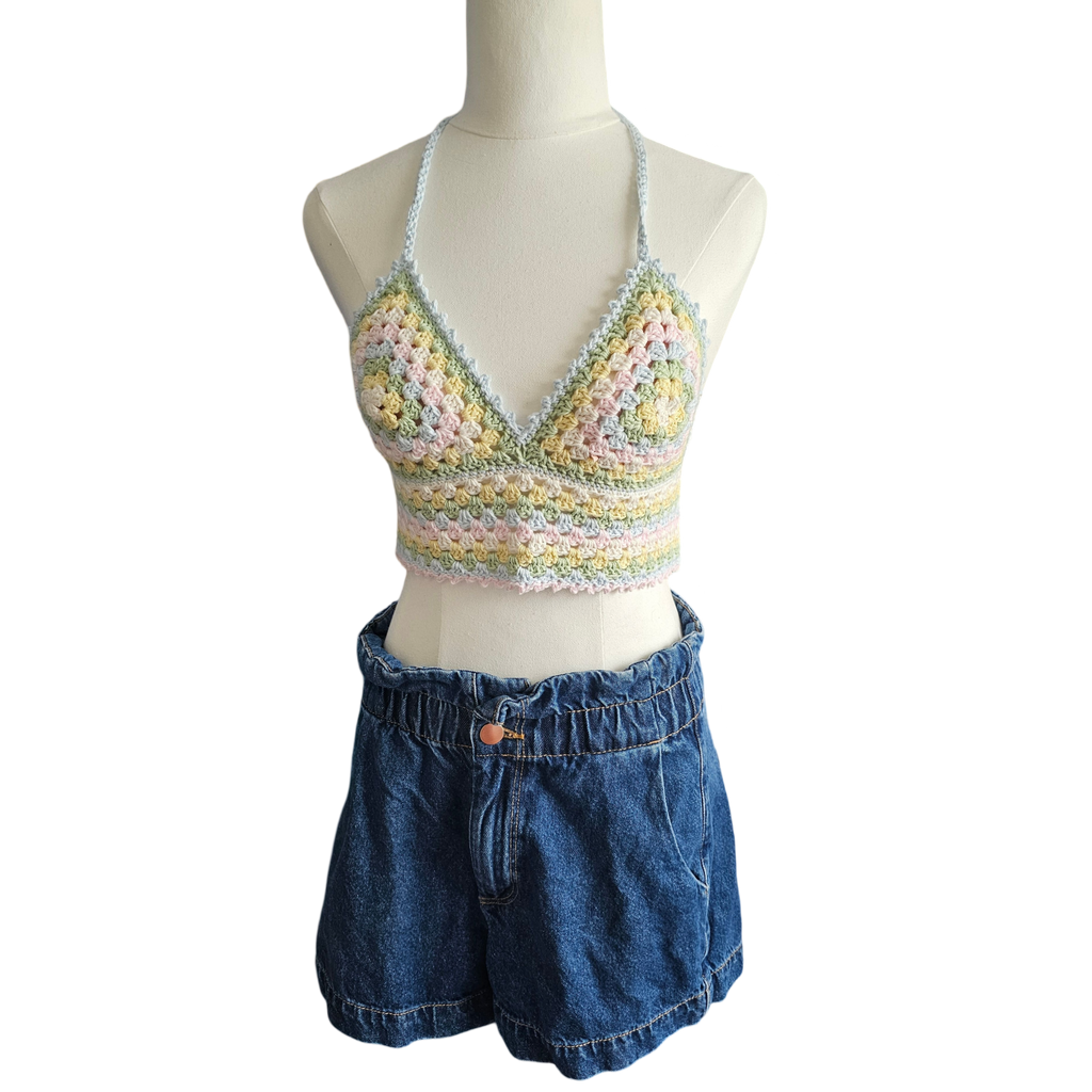 Crochet Top - Pastel Colours Front View
