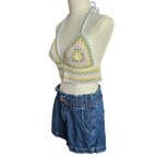 Crochet Top - Pastel Colours Side View