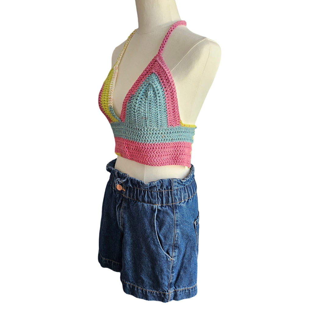 Crochet Top - Colourful Side View