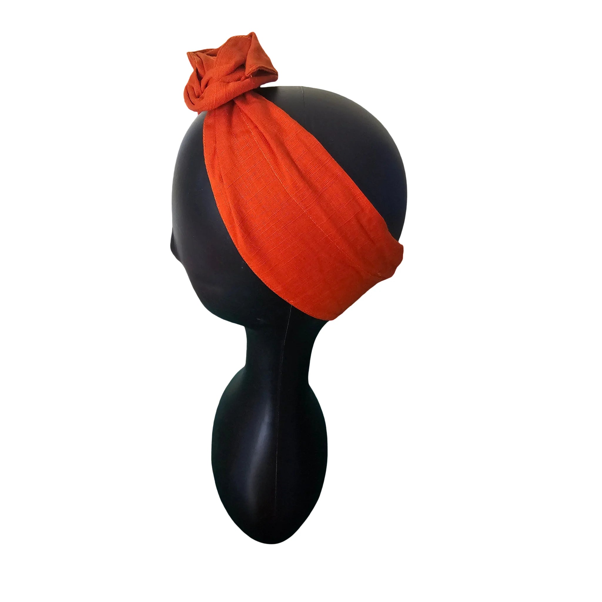 easy to style wire headband - side view on a black mannequin head against a white background