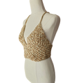 Crochet Top - Tan/Cream Side View