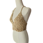 Crochet Top - Tan/Cream Side View