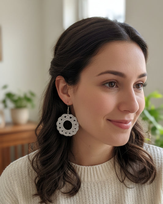 Royal Crochet Earring - Pale Blue